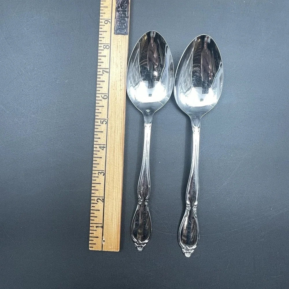Lot of 2 Oneida Community Chantelaine Stainless Serving Spoons Replacement